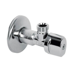 Imagen de la llave de escuadra antical ARCO A-80 X-FLOW VITAQ, mostrando su diseño robusto y mayor sección de paso, ideal para instalaciones de fontanería en Gran Canaria.