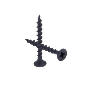 Tornillos TN de rosca negra, disponibles en medidas de 3,5 mm, 3,9 mm y 4,2 mm, con longitudes de 25 mm a 70 mm.