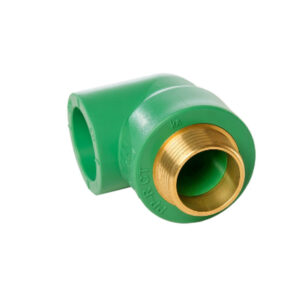 Codo de 90 grados PP-R con racor macho metálico