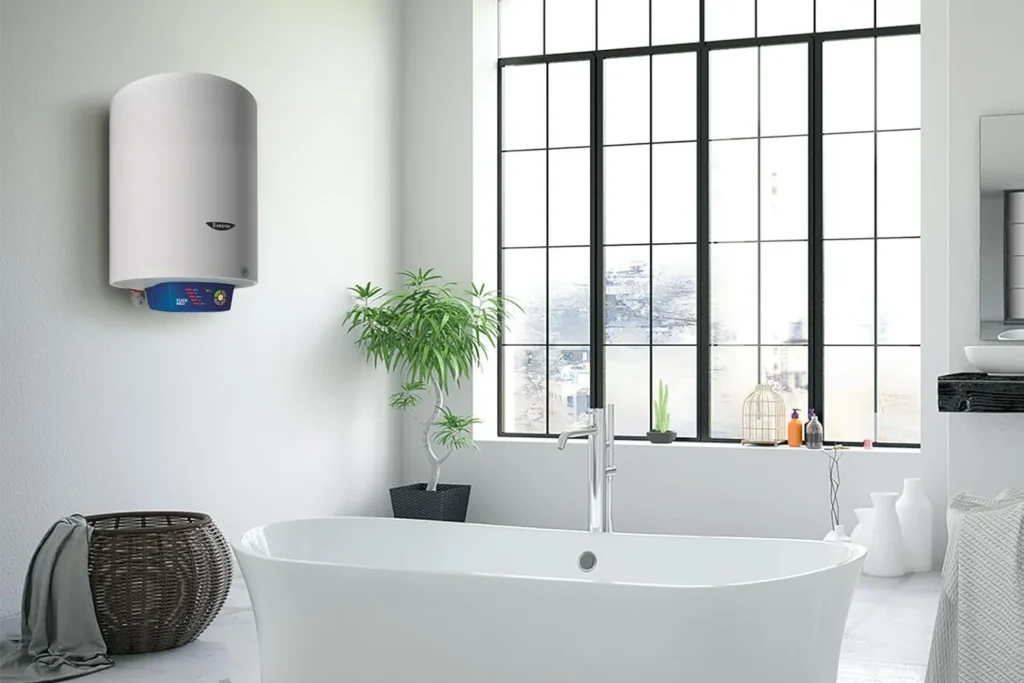 Termo nilo fleck de 15 litros instalado en un baño